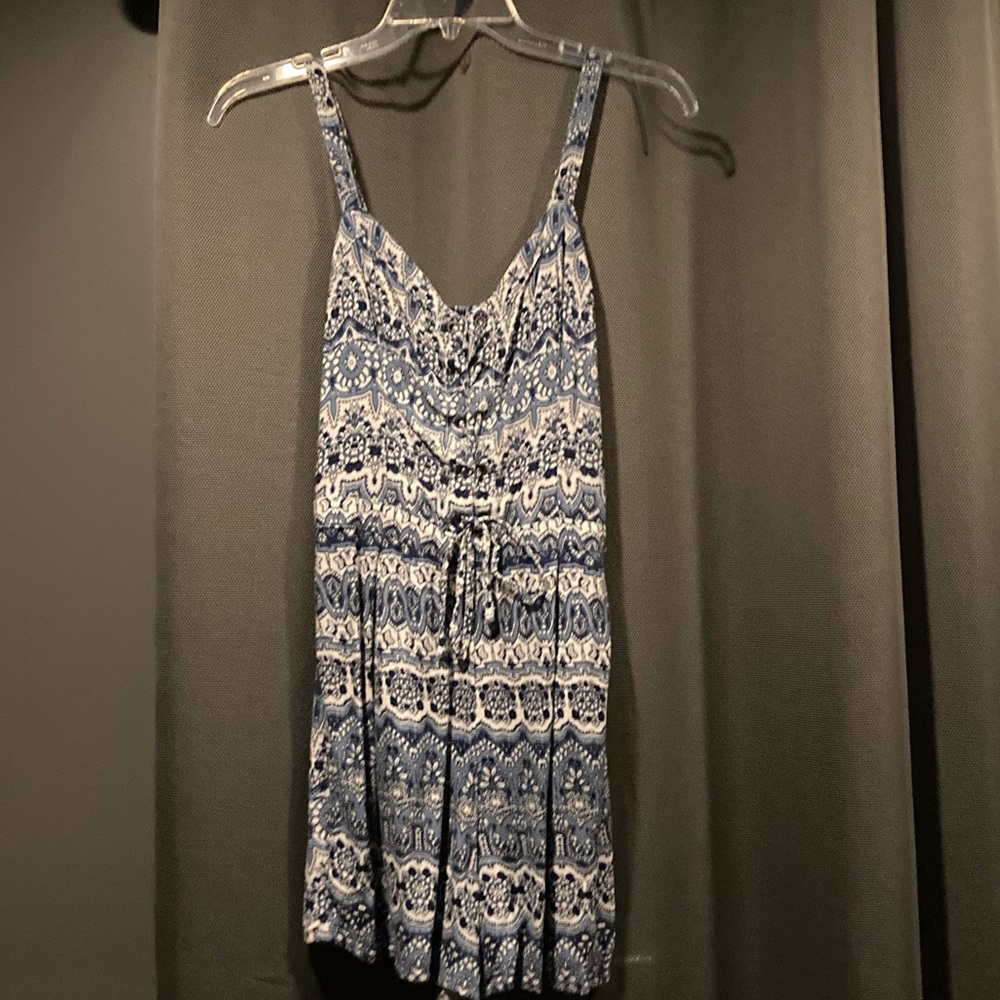 Hollister blue and white romper